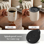 Linkidea 2 Pack Silicone Coffee Mug Lid for 3"(76mm) to 3.4"(86mm) Inside Diameter Mugs, Splash Resistant Replacement Mug Lid for Home, Office, Travel, Dishwasher-Safe (Black)