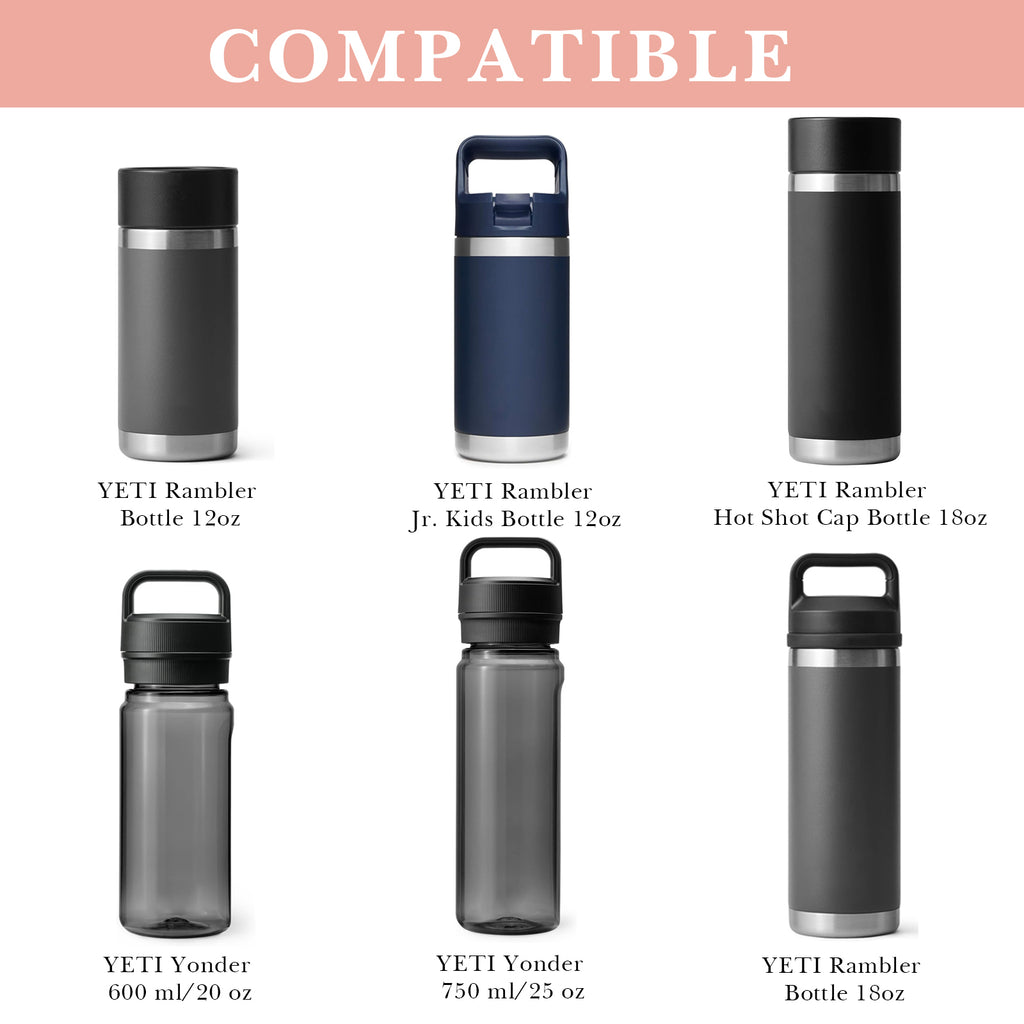 Linkidea 2 Pack Water Bottle Boot Compatible with YETI Rambler Jr. Kids 12oz, Rambler Bottle 12oz/18oz, Yonder 20oz, Silicone Anti-Slip Bottle Bottom Bumper Protector (Ice Pink)