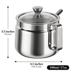 Linkidea 500ml 304 Stainless Steel Chili Oil Container with Lid & Spoon, Dustproof Kitchen Seasoning Jar, Large Capacity Storage Pot for Chili Crisp Sauce