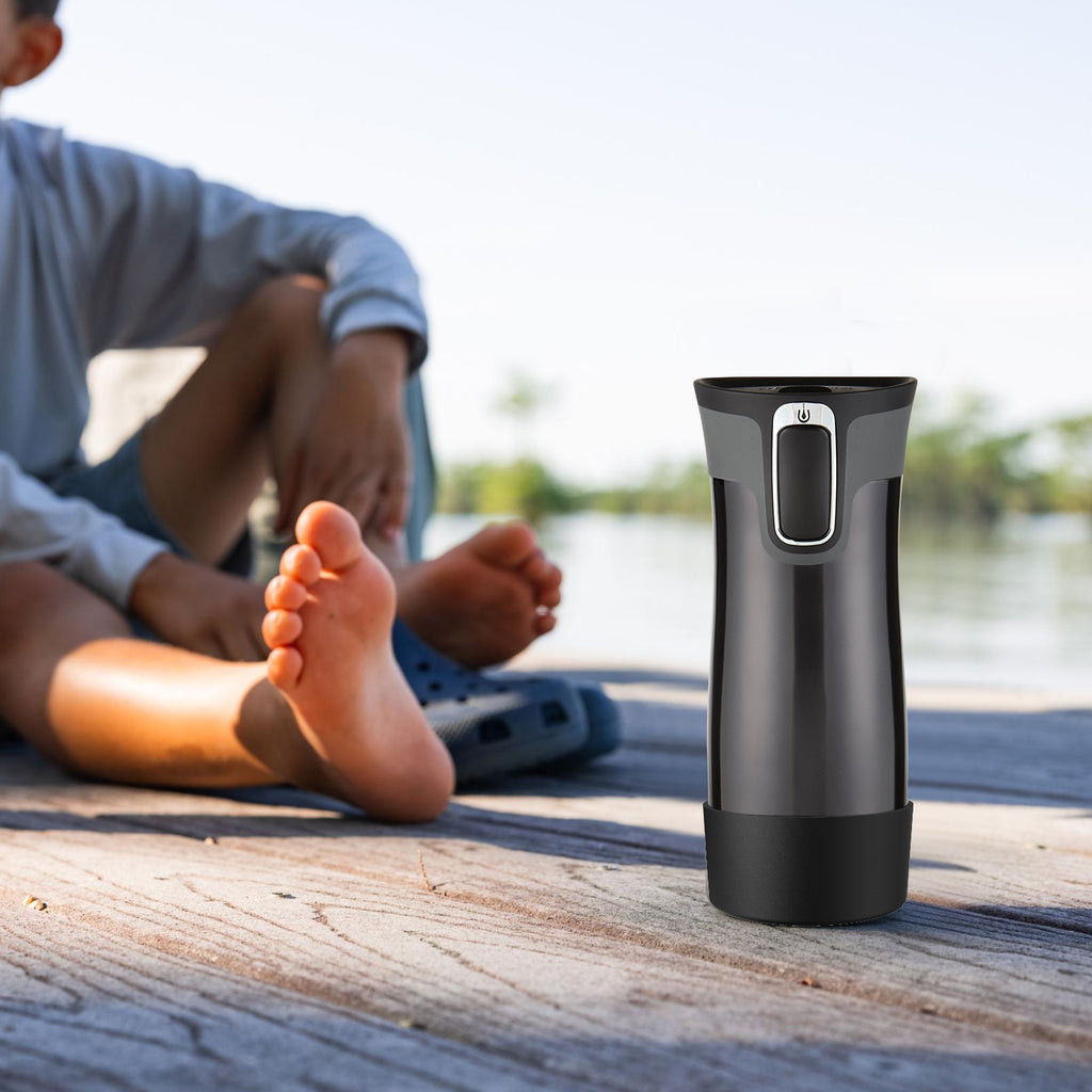 Linkidea 2 Pack Water Bottle Boot Compatible with Contigo West Loop 2.0 16oz/20oz/24oz, Huron 2.0 16oz/20oz, Silicone Anti-Slip Bottle Bottom Bumper Protector (Black)