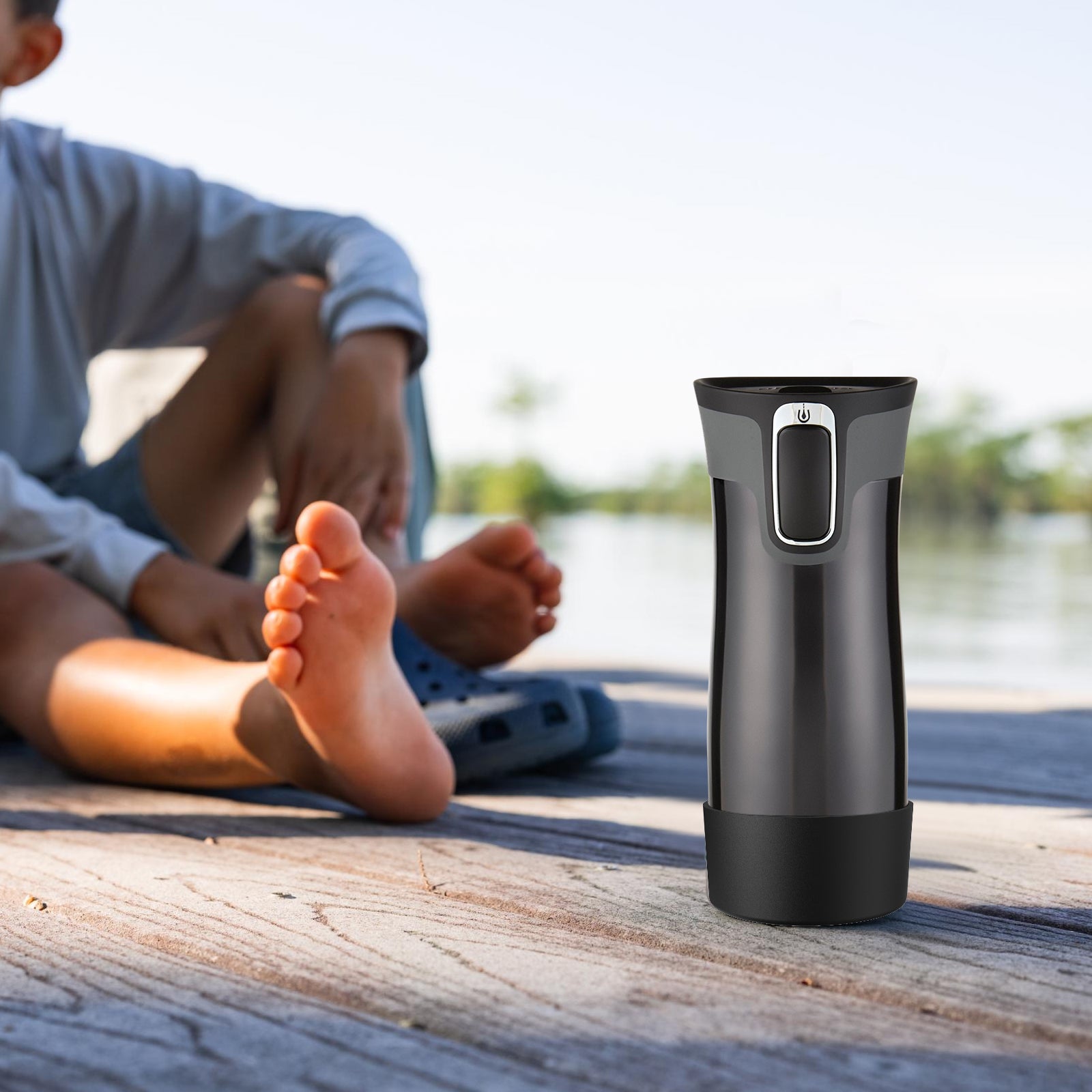 Linkidea 2 Pack Water Bottle Boot Compatible with Contigo West Loop 2.0 16oz/20oz/24oz, Huron 2.0 16oz/20oz, Silicone Anti-Slip Bottle Bottom Bumper Protector (Black)