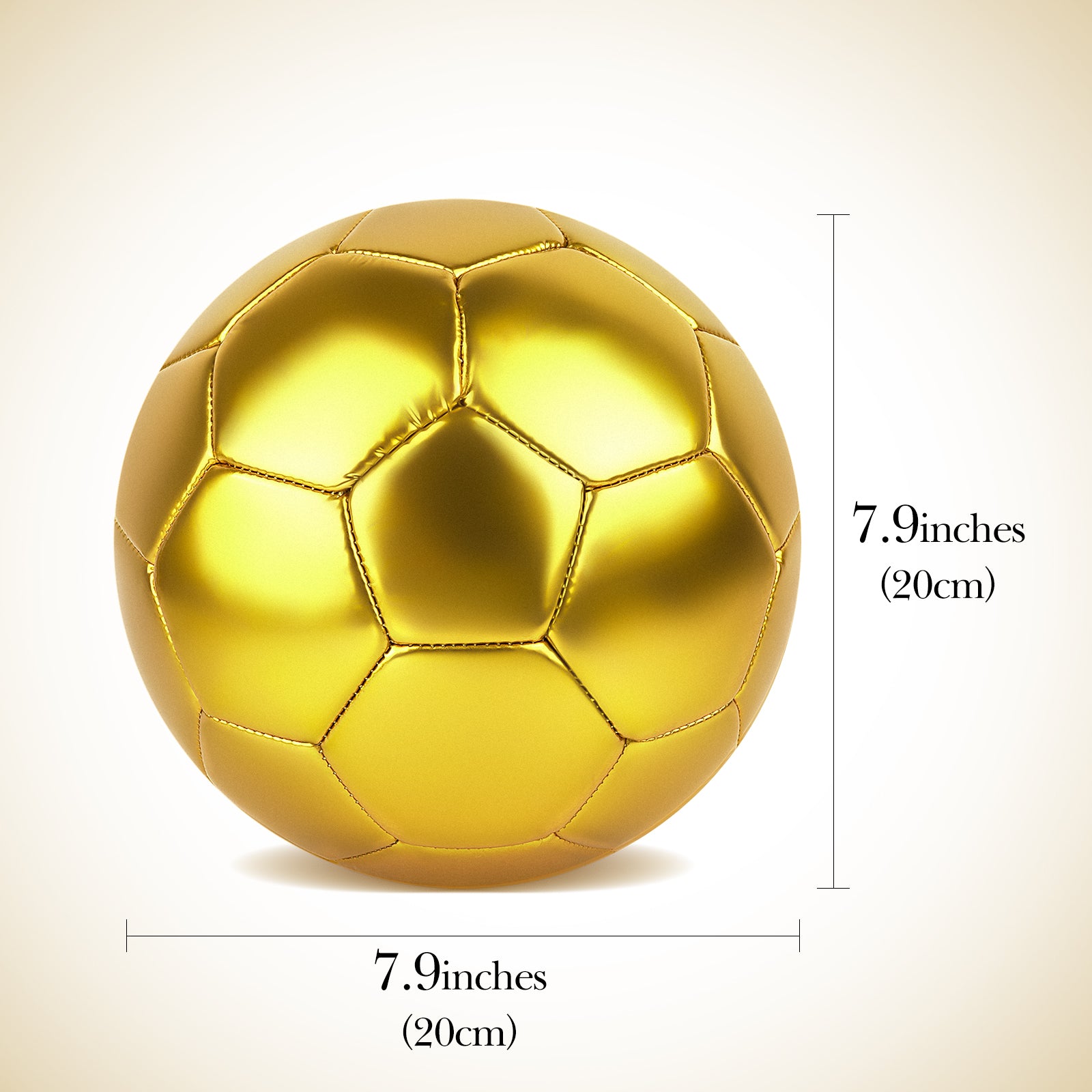 Linkidea Size 4 Gold Color Soccer Ball, Official Match Size Golden Soccer Ball, Gift Idea for Freestyle Soccer and Juggling