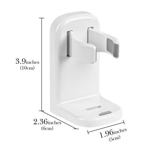 Linkidea 2 Pack Self-Adhesive Wall Shaver Holder, Bathroom Electric Shaver Storage Organizer Compatible with Philips Norelco 2400, 7000, 3600 Series, Braun Series 3, 5, 7 (White)
