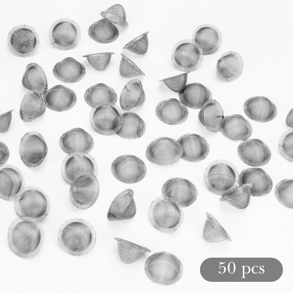 Linkidea 50 Pcs Stainless Steel Pipe Screens, 0.6 Inch Pipe Metal Clean Screen, Reusable Pipe Screens Filters (Silver)