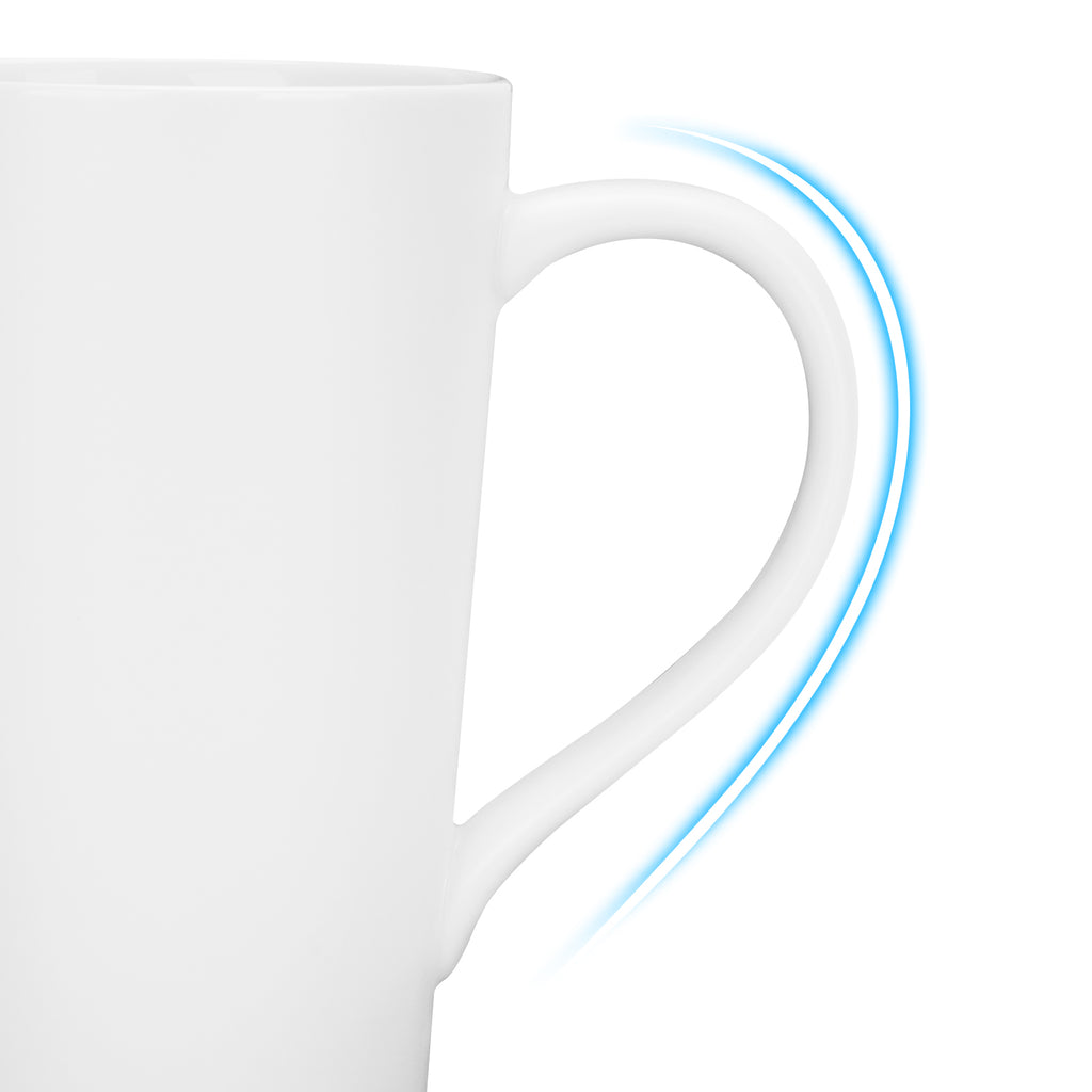 Linkidea 20oz Extra Large Tea and Coffee Mugs, Set of 2 Ceramic Tall Coffee Mugs with Handles, Teacups Large Capacity Cup for Latte, Beer, Hot Cocoa, Microwave and Dishwasher Safe, White