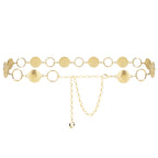 Plus Size Chain Belt for Women, Round Pieces Metal Chain Belt Women Belly Waist Chains, Extra Long Body Chain, 39-59 Inch Adjustable Chunky Belt Chain (XXL, Gold)