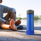 Linkidea 2 Pack Water Bottle Boot Compatible with Contigo Jackson Chill 2.0 20oz/24oz, Cortland 24oz, Silicone Anti-Slip Bottle Bottom Bumper Protector (Navy Blue)