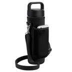 Linkidea Water Bottle Carrier with Shoulder Strap Compatible with YETI Rambler Bottle 26oz, Yonder 25oz, Waterbottle Sling Bag Holder with Mesh Phone Pocket, Black