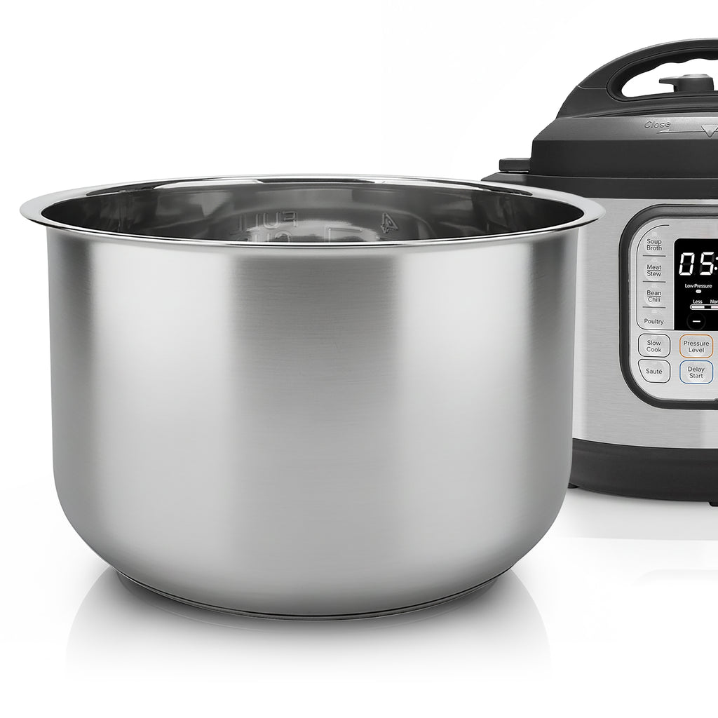 Linkidea Rice Cooker Stainless Steel Inner Pot Compatible with Instant Pot Duo 7-in-1, Dishwasher Safe, No Coating Replacement Bowl