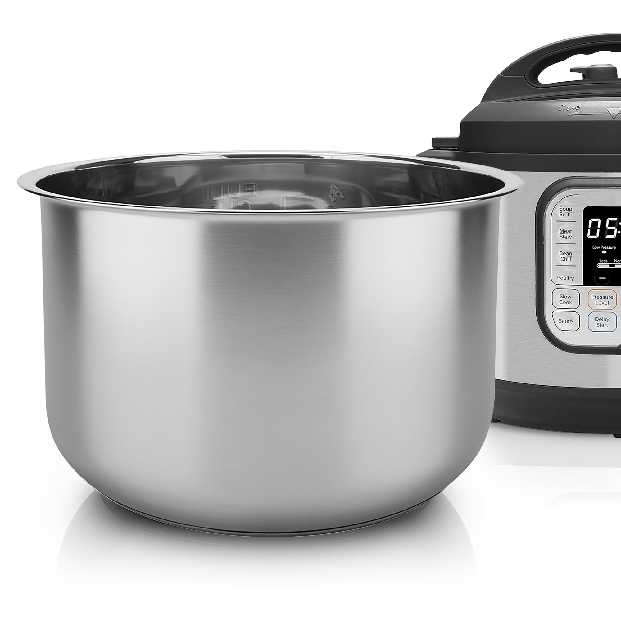 Linkidea Rice Cooker Stainless Steel Inner Pot Compatible with Instant Pot Duo 7-in-1, Dishwasher Safe, No Coating Replacement Bowl