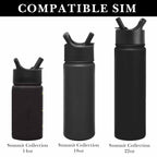 Linkidea 2 Pack Water Bottle Boot Compatible with Simple Modern Summit Collection 14oz/18oz/22oz, Silicone Waterbottles Bottom Bumper Protector (Black)