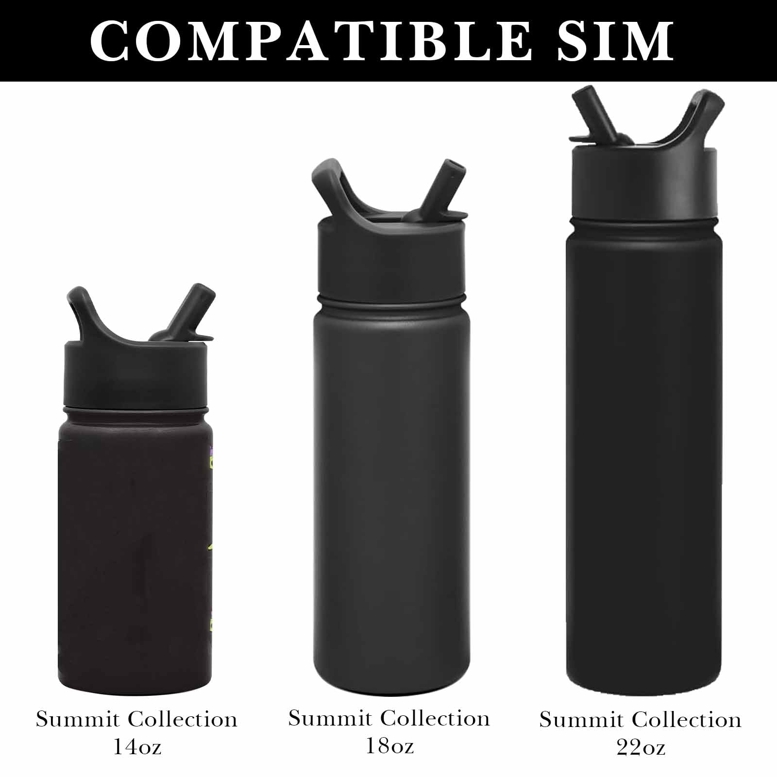 Linkidea 2 Pack Water Bottle Boot Compatible with Simple Modern Summit Collection 14oz/18oz/22oz, Silicone Waterbottles Bottom Bumper Protector (Black)