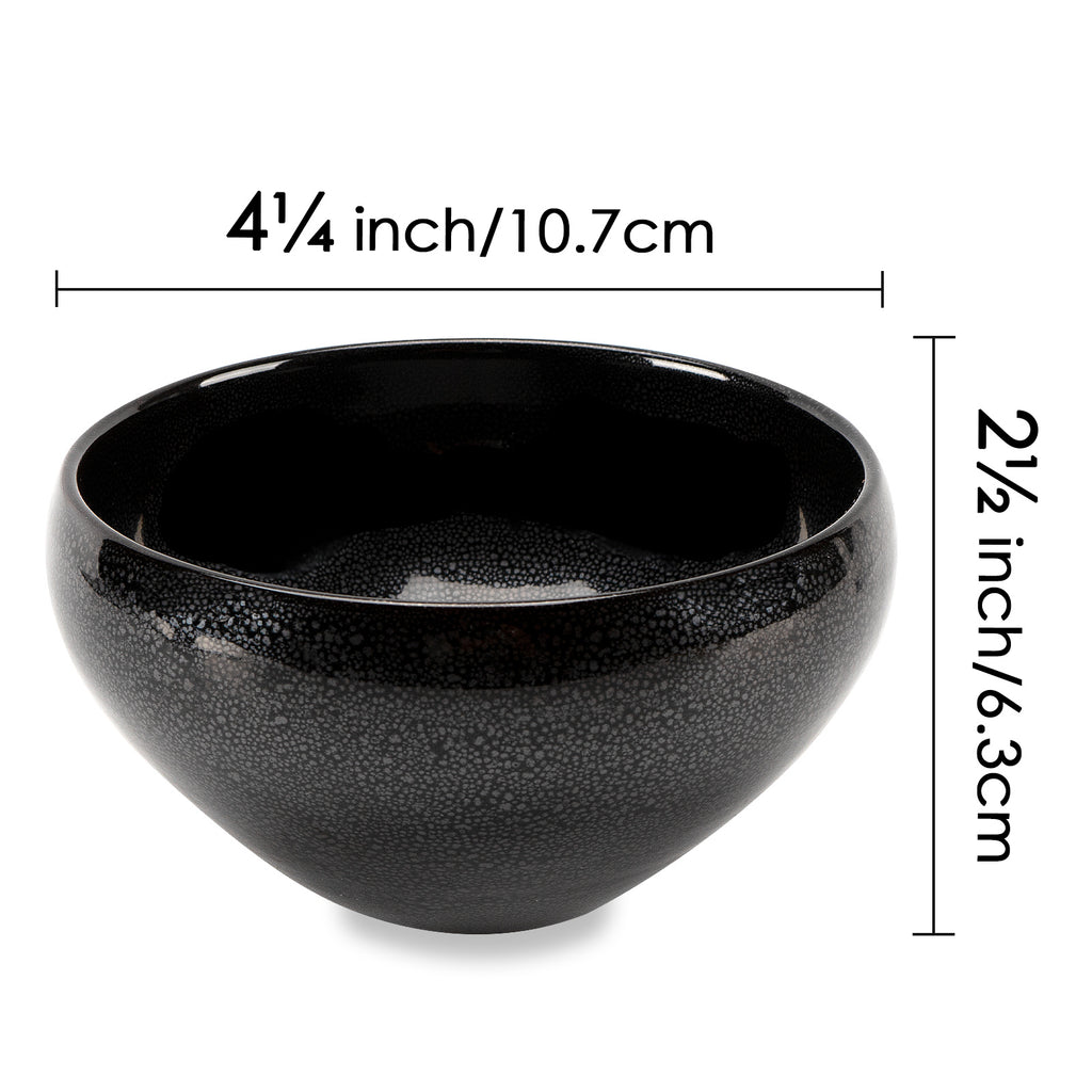 Linkieda Handcrafted Ceramic Shaving Bowl for Wet Shaving, Compatible with All Shaving Brushes, Unique Jian Zhan Glaze for Bathroom Use (Black)