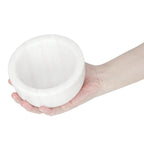 Linkidea Marble Shaving Soap Bowl, 100% Natural Marble with Interior Grooves for Maximum Lather, Heat Retaining Stone Provides a Luxurious Hot Shave Experience, Gift for Husband, Dad (White)