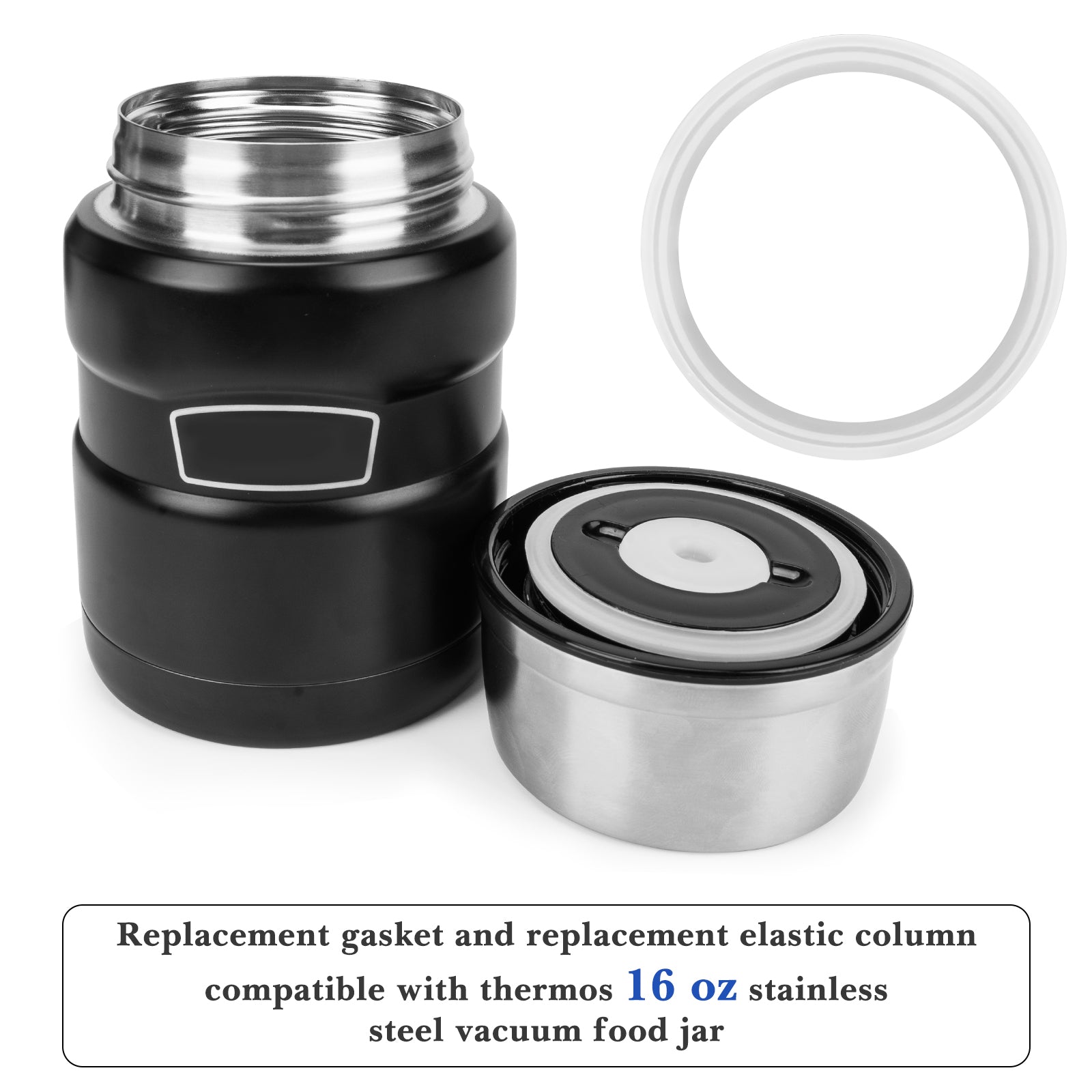 Linkidea 10 Pcs Silicone Seal Replacement, Exact Fit Lid Seal Gasket Compatible with Thermos Stainless King Food Jar, Exact Fit to 16 and 24 Ounce (White)