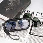 Extra Large Sunglasses Pouch Case with Hand Strap, 2 Pack Vegan Leather Sun Shades Eyeglasses Organizer Soft Bag Compatible with TOM FORD FT1013/FT0919/FT0924 Prada PS 03XS/07WS/53XS/01WS
