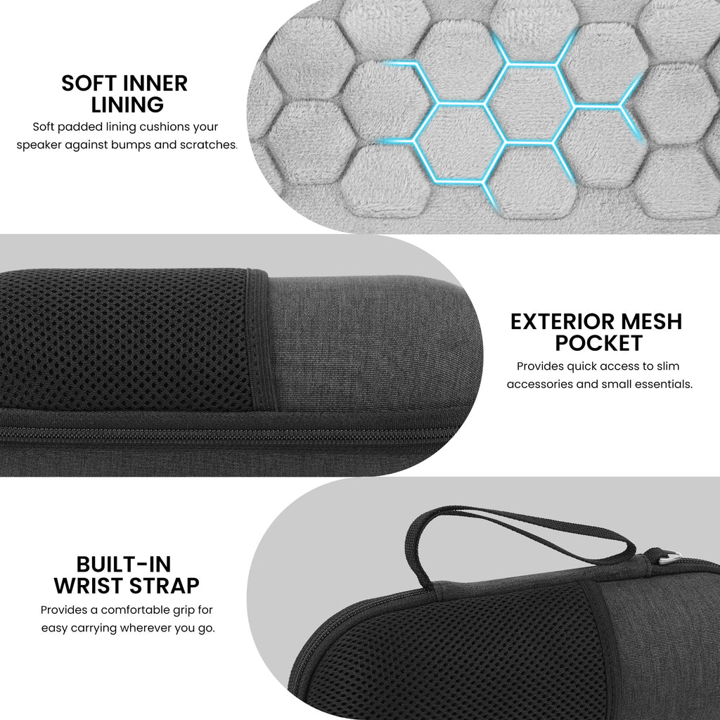 Linkidea Carrying Case Compatible with Beats Pill Wireless Bluetooth Speaker, Hard Shell EVA Travel Case with Mesh Pocket, Shockproof Protective Storage Bag for Charging Cable (Dark Grey)