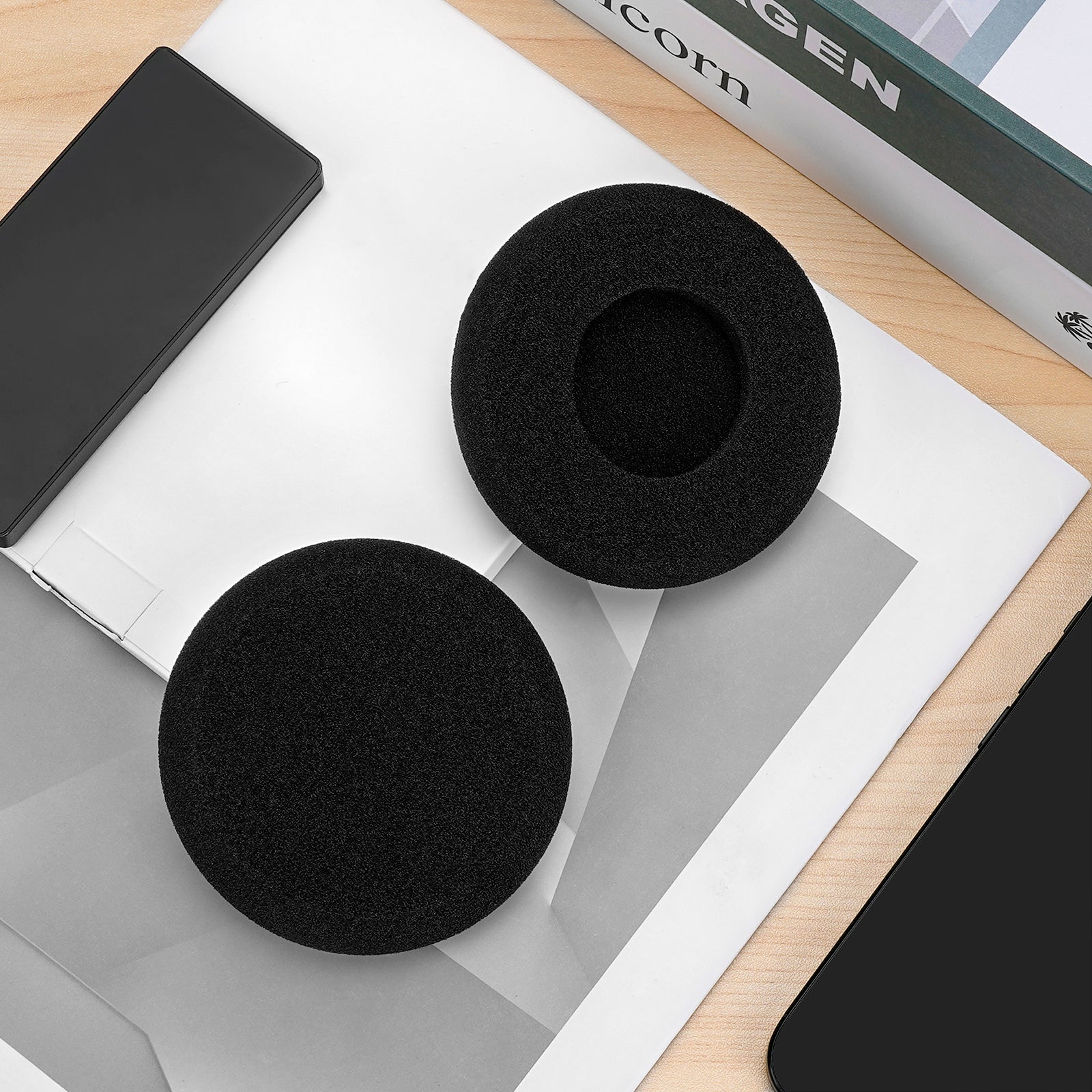 Linkidea Replacement Ear Pads for GRADO SR60, SR80, SR125, SR225, M1 Headphones Ear Cushions, Headset Earpads (Foam / Black)