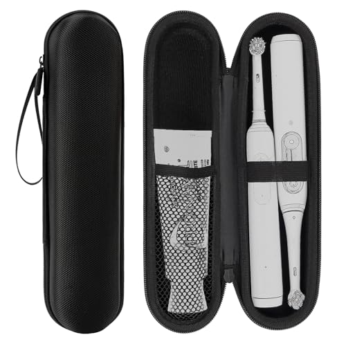 Linkidea Electric Toothbrush and Toothpaste Travel Case with Pocket, Hard Shell Powered Brush Protective Storage Bag, Compatible with Oral-B iO Series, Smart 1500, Philips Sonicare