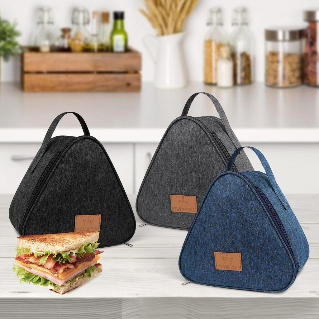 Linkidea Large Capacity Snack Bags, Thermal Insulated Cooler Bag for Fruit, Leak-proof Travel Food Carrier Fits Picnic, Camping (Grey)