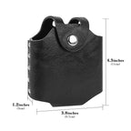 Linkidea Leather Lightweight Flask Case, Portable Belt Pouch Compatible with 6 oz Hip Flask, Travel Accessory for Men (Black / Case Only)