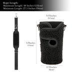 Linkidea Tumbler Carrier with Strap Compatible with IRON °FLASK Grip Coffee Mug 16oz, Polar Fleece Mug Sling Bag Holder with Shoulder Strap (Black)