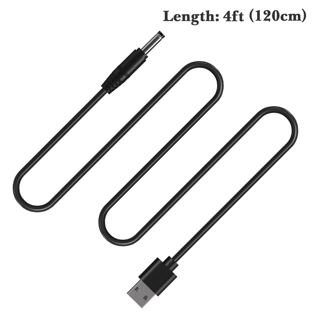 Linkidea 2 Pack Replacement Charger Cable Compatible with Fairywill FW-917/508/507 D1 D3 D7 D8 E6 E10 E11, Sonic Electric Toothbrush Charging Cord (Black, White / 4 ft)