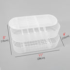 Linkidea 3 Layer Battery Storage Case Holder with Electric Quantity Detection, Portable Organizer for AA, AAA, Button Cells (White)