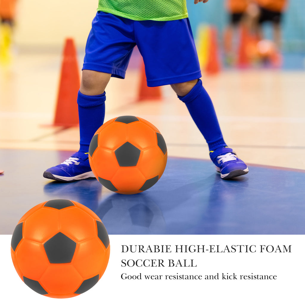 Size 4 Foam Soccer Ball, Super Soft Indoor Sponge Soccer Ball Perfect for Kids Home Soccer Practice or Beginner Play (Orange)