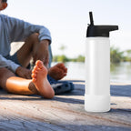 Linkidea 2 Pack Water Bottle Boot Compatible with IRON °FLASK Wide/Narrow Mouth 12oz/14oz/16oz/18oz/20oz/22oz/24oz, Silicone Bottle Bottom Sleeve Cover Bumper Protector (White)