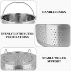 Linkidea 304 Stainless Steel Rice Cooker Steamer Tray Compatible with AROMA-ARC-954SBD, Multi-Purpose Vegetable Steamer Basket for Pots