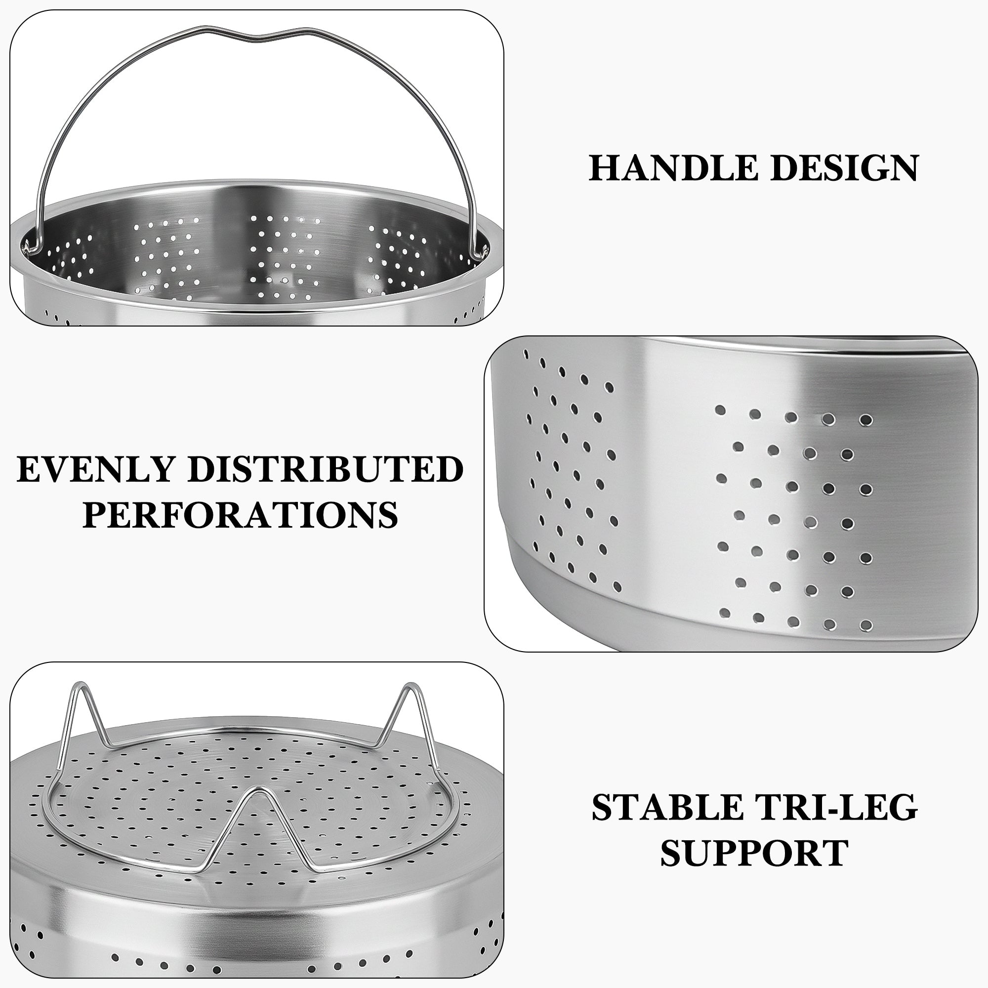 Linkidea 304 Stainless Steel Rice Cooker Steamer Tray Compatible with AROMA-ARC-954SBD, Multi-Purpose Vegetable Steamer Basket for Pots