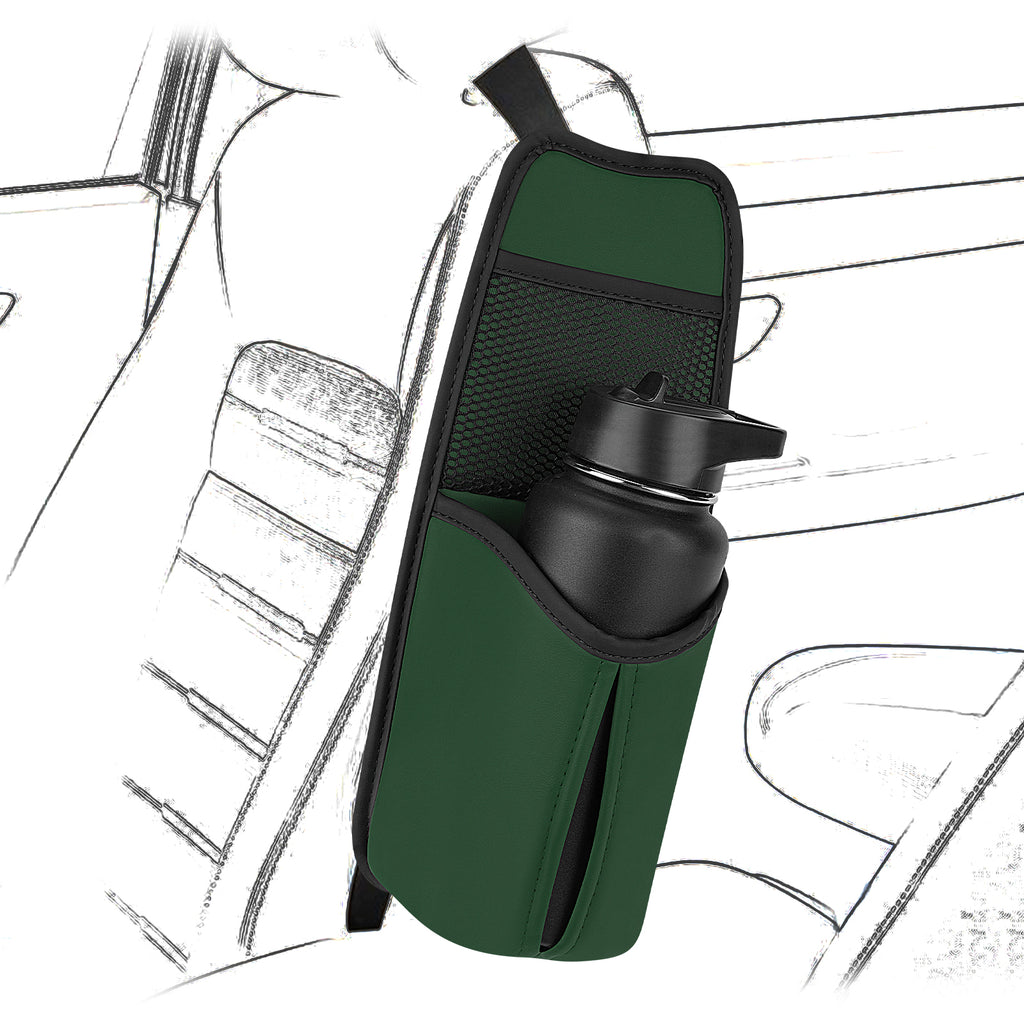 Linkidea Car Seat Side Water Bottle Organizer Compatible with YETI Rambler Bottle 26oz/36oz, Owala FreeSip 32oz/40oz, Vehicle Seat Side Storage Hanging Bag Holder for Large Bottles, Green