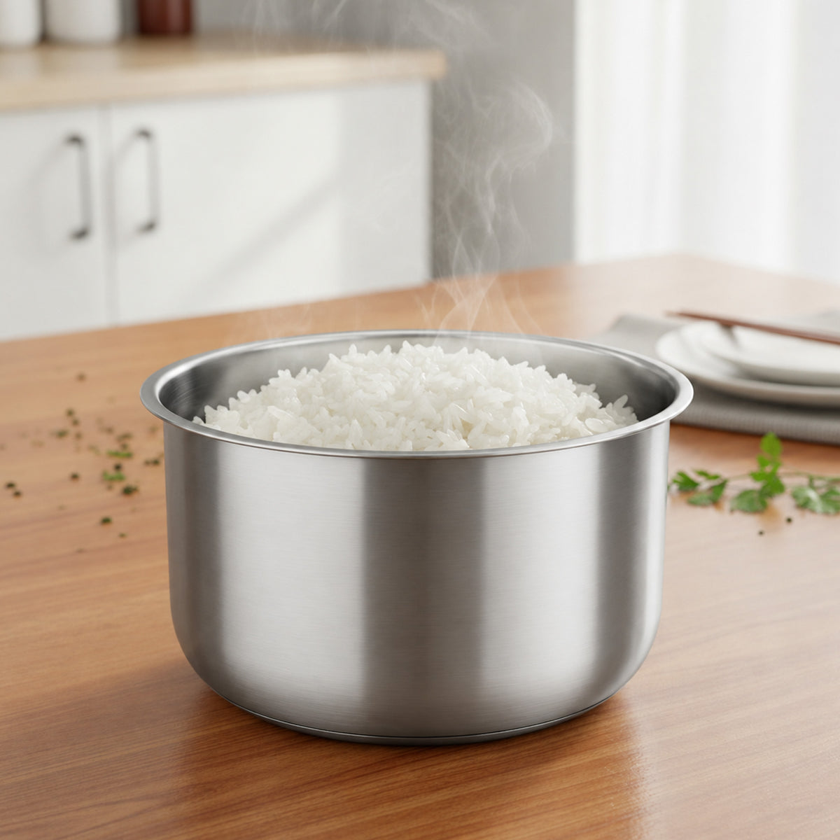 Linkidea Stainless Steel Rice Cooker Inner Pot Compatible with Aroma ARC-2000SB, No-Coating Replacement Bowl, Dishwasher Safe