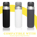 Linkidea 2 Pack Water Bottle Boot Compatible with Stanley Quick Flip GO 36oz, Silicone Waterbottle Bottom Bumper Protector (Yellow)