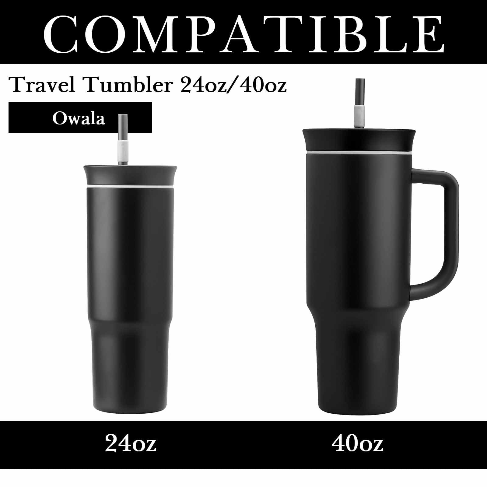 Linkidea 2 Pack Water Bottle Boot Compatible with Owala Travel Tumbler 24oz/40oz, Silicone Anti-Slip Waterbottle Bottom Sleeve Cover Protector (Black)