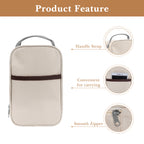 Linkidea Food Jar Insulated Bag, Thermal Jar Bag with Pocket Portable for Office Work Outdoor Picnic, Compatible with 16 oz THERMOS, Hydrapeak, WOLFF, Goodful (Beige)