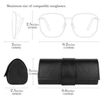 Extra Large Hard Shell Sunglasses Case, Oversized Sun Glasses Storage Organizer Compatible with QUAY FULL GLAM SET LIST HIGH KEY Gucci GG0713S GG0418S (XXL / Glossy Black)