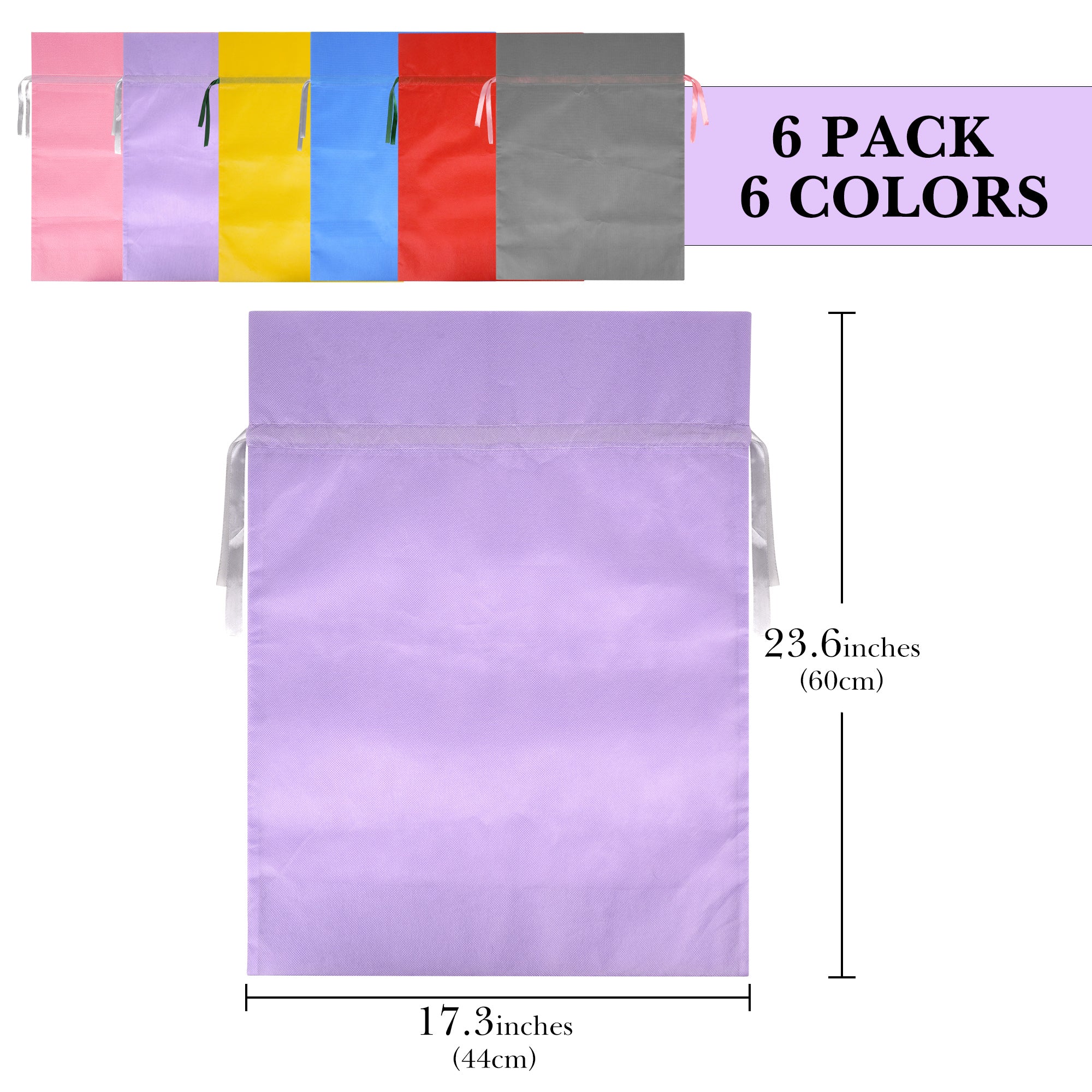 Linkidea 6 Pack Reusable Drawstring Gift Bags, Durable Fabric Party Favor Bags for Birthday & Christmas, Multi-Color Toy Storage Pouches for Building Blocks, Bricks, Treats & Goodie Bags