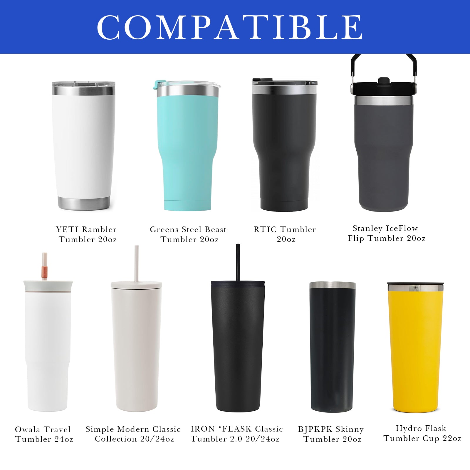 Linkidea Tumbler Carrier with Strap Compatible with YETI Rambler Tumbler 20oz, IRON °FLASK Classic Tumbler 2.0 20/24oz, Coffee Mug Sling Bag Holder, Shoulder Strap with Pocket, Blue