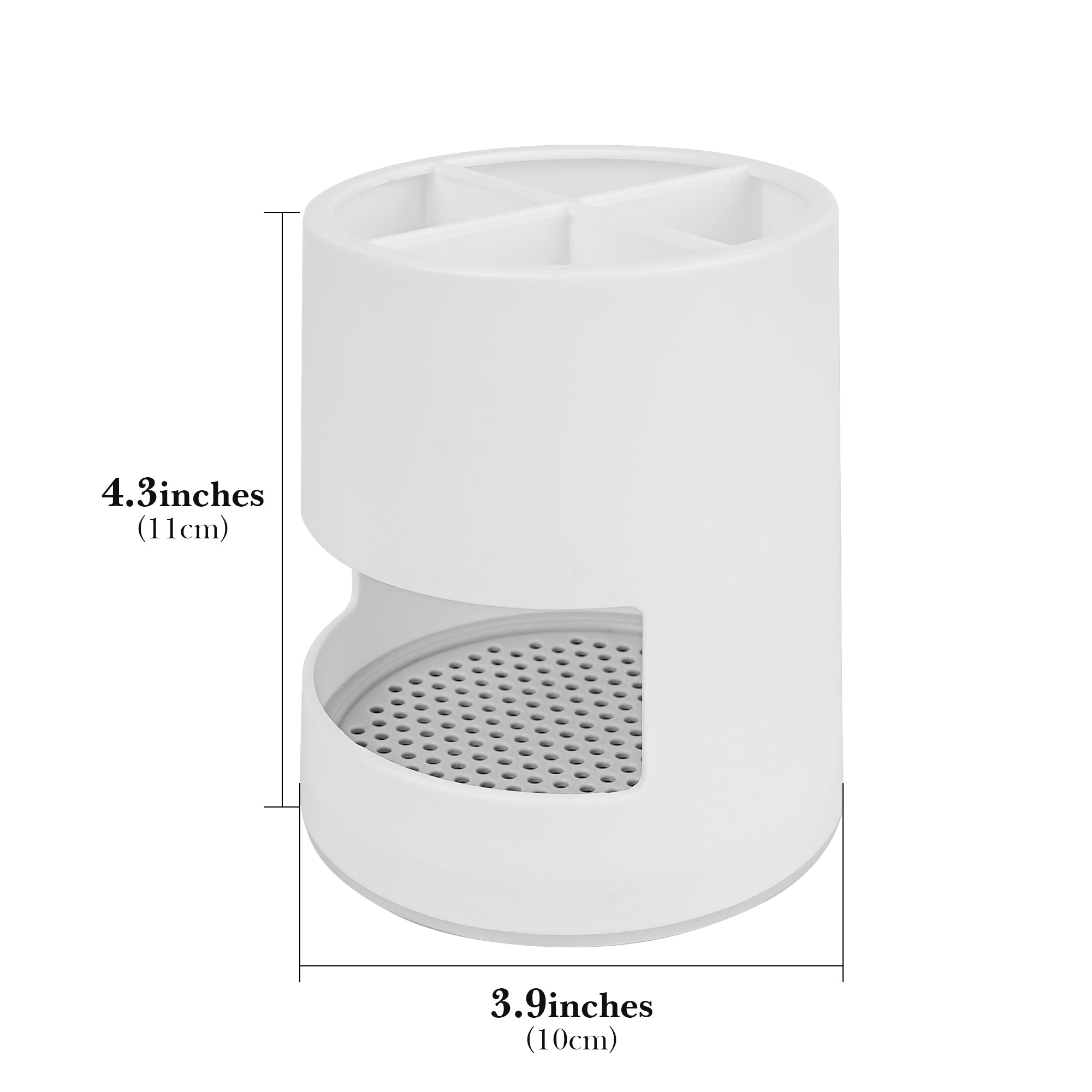 Linkidea Electric Countertop Toothbrush Holder, 4 Slots Plastic Brush Organizer Compatible with Oral-B iO Series, Philips Sonicare ProtectiveClean, Colgate ExtraClean (White)
