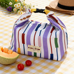 Linkidea Insulated Snack Bag, Thermal Lunch Tote, Reusable Picnic Accessories for Adults, Portable Food Storage Pouch, Waterproof Lunch Cooler Bag(Purple)