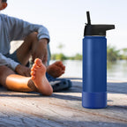 Linkidea 2 Pack Water Bottle Boot Compatible with IRON °FLASK Wide/Narrow Mouth 12oz/14oz/16oz/18oz/20oz/22oz/24oz, Silicone Bottle Bottom Sleeve Cover Bumper Protector (Cobalt)
