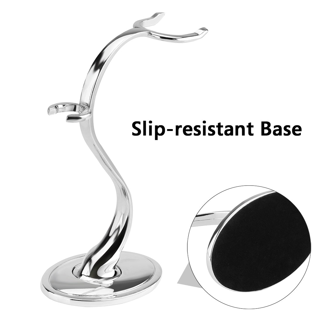 Linkidea Razor Holder Stand, Stainless Steel Shaving Brush Organizer with Non-Slip Base, Safety Shaver Kit for Shower, Bathroom Compatible with Vikings Blade the Chieftain (Chrome)