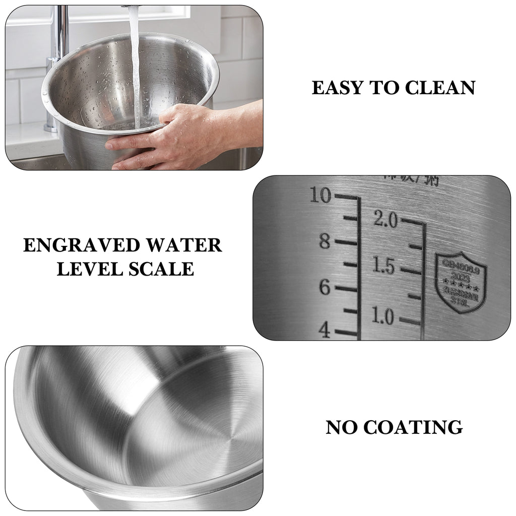 Linkidea 316 Stainless Steel Replacement Inner Pot Compatible with Tiger JBV-A18U, JBV-S18U, JAX-T18U-K 10 Cup Rice Cooker, No Coating, Dishwasher Safe