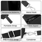 Linkidea Disposable Water Bottle Carrier with Strap Compatible with Smartwater 16.9/20Fl Oz, Evian, Insulated Neoprene Plastic Bottled Water Cover with Clip for Backpack (Black)