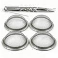 Linkidea 4 Pack 2.4" Metal Mesh Screen Holder with Clips, Heat-Resistant Ash Guard Filter for Aromatherapy Incense Burners, Airflow-Preserving Protective Cover (Silver)