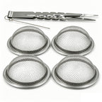 Linkidea 4 Pack 2.4" Metal Mesh Screen Holder with Clips, Heat-Resistant Ash Guard Filter for Aromatherapy Incense Burners, Airflow-Preserving Protective Cover (Silver)