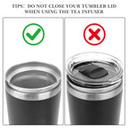 Linkidea Tumbler Tea Infuser for Loose Leaf Tea, Compatible with YETI Tumbler 20oz/30oz, IRON FLASK Classic 24oz/32oz Mug Attachment, 304 Stainless Steel Mesh Strainer (Dishwasher Safe)