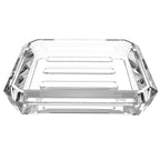 Linkidea Rectangle Glass Bar Soap Dish, Soap Saver Tray for Bathroom Counter, Glass Sponge Dish Holder Case Box for Shower (Clear)
